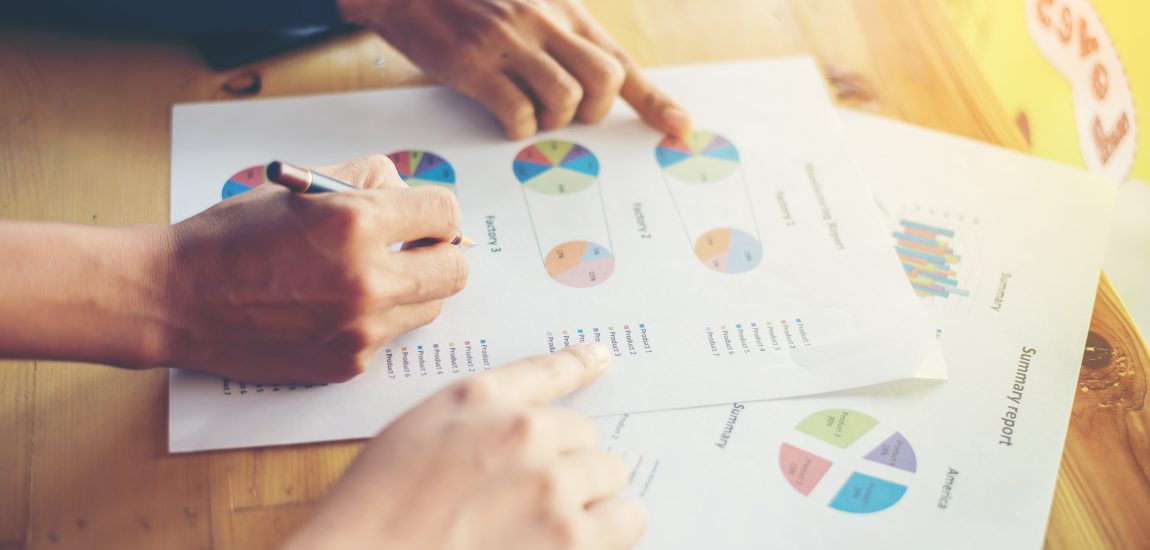 team business woman hands working and holding business graph information diagram.